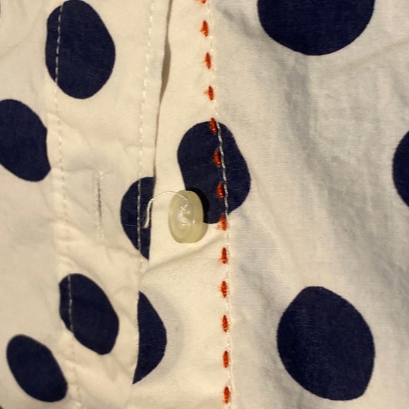 Versatile and Classic Boden Fitted Navy and White Button Front Blouse~Size 8 - Picture 5 of 7